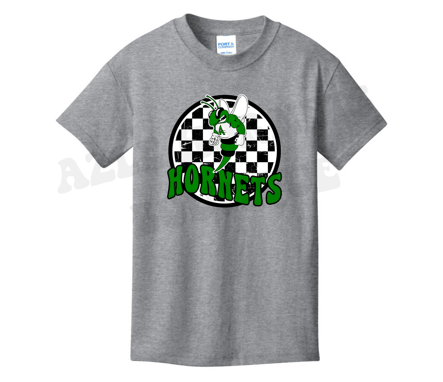 Youth Azle Hornets Checkered Circle Tee