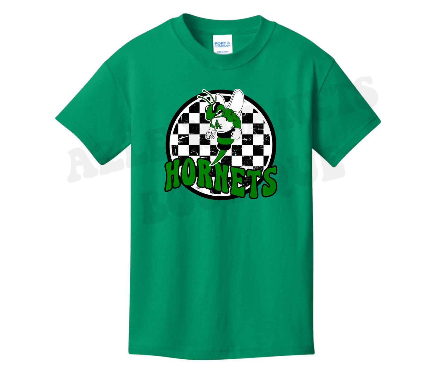 Youth Azle Hornets Checkered Circle Tee