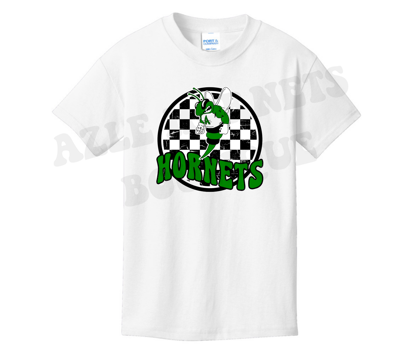 Youth Azle Hornets Checkered Circle Tee