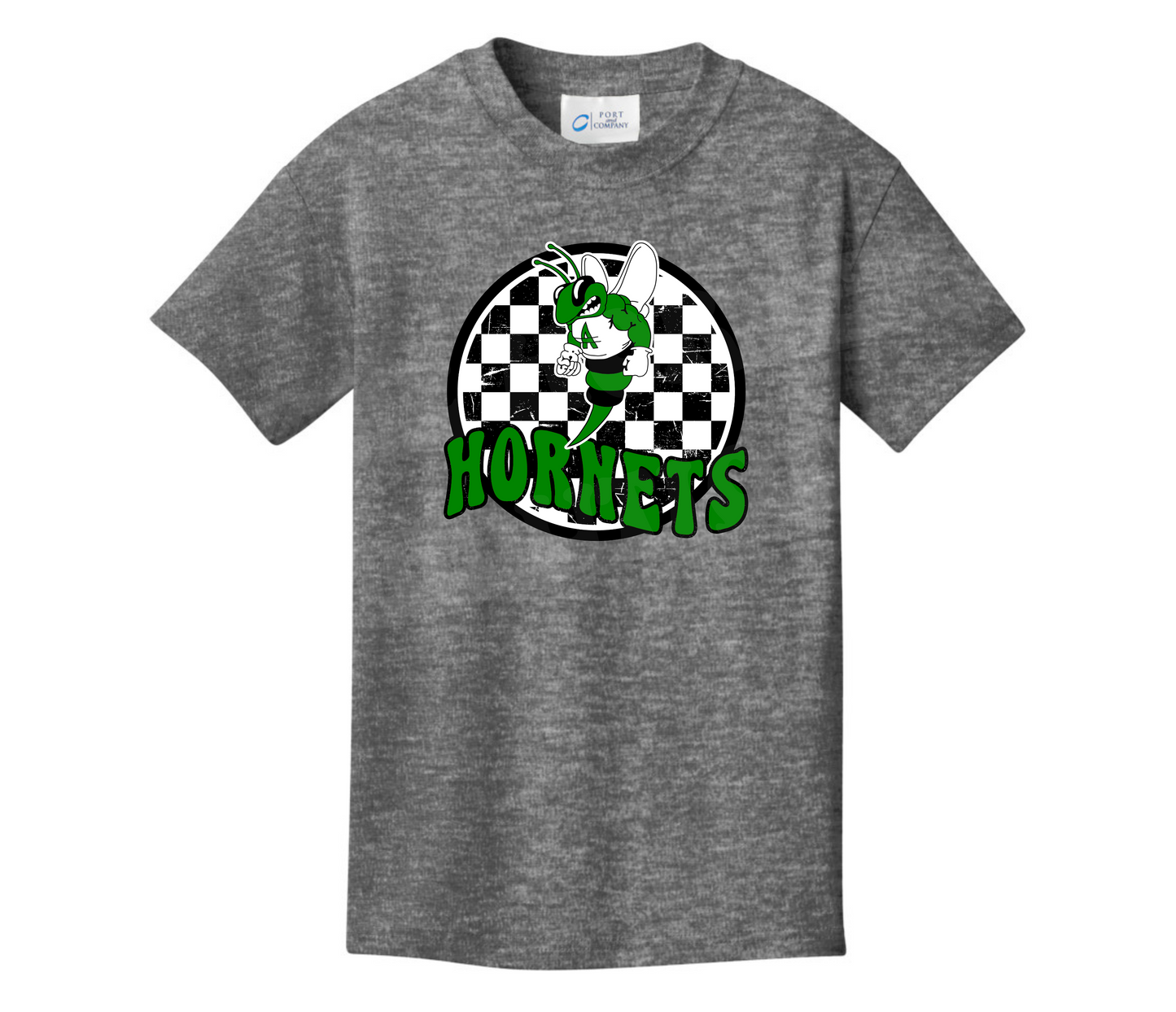 Youth Azle Hornets Checkered Circle Tee