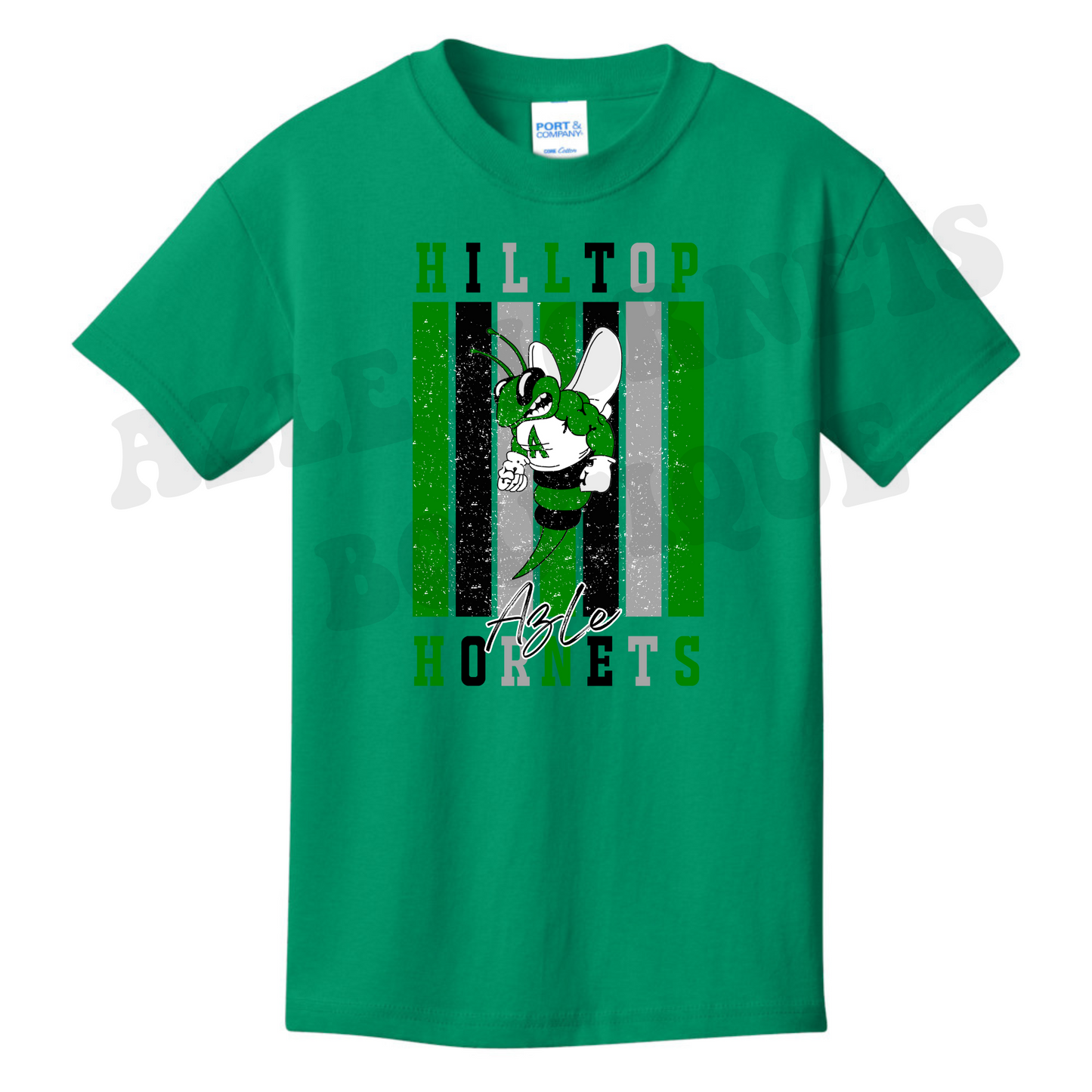 Youth Multicolor lines Azle Hilltop Hornets T-Shirt