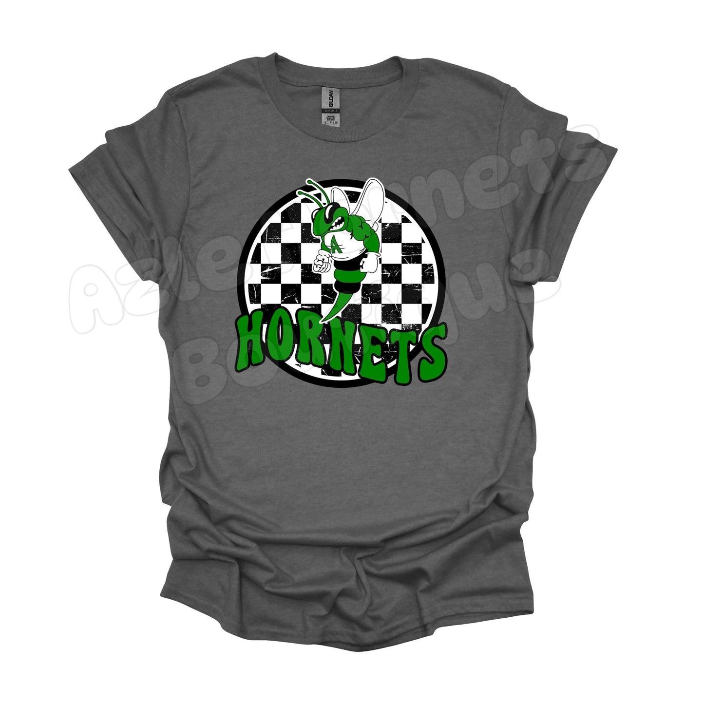 Adult Azle Hornets Checkered Circle Tee
