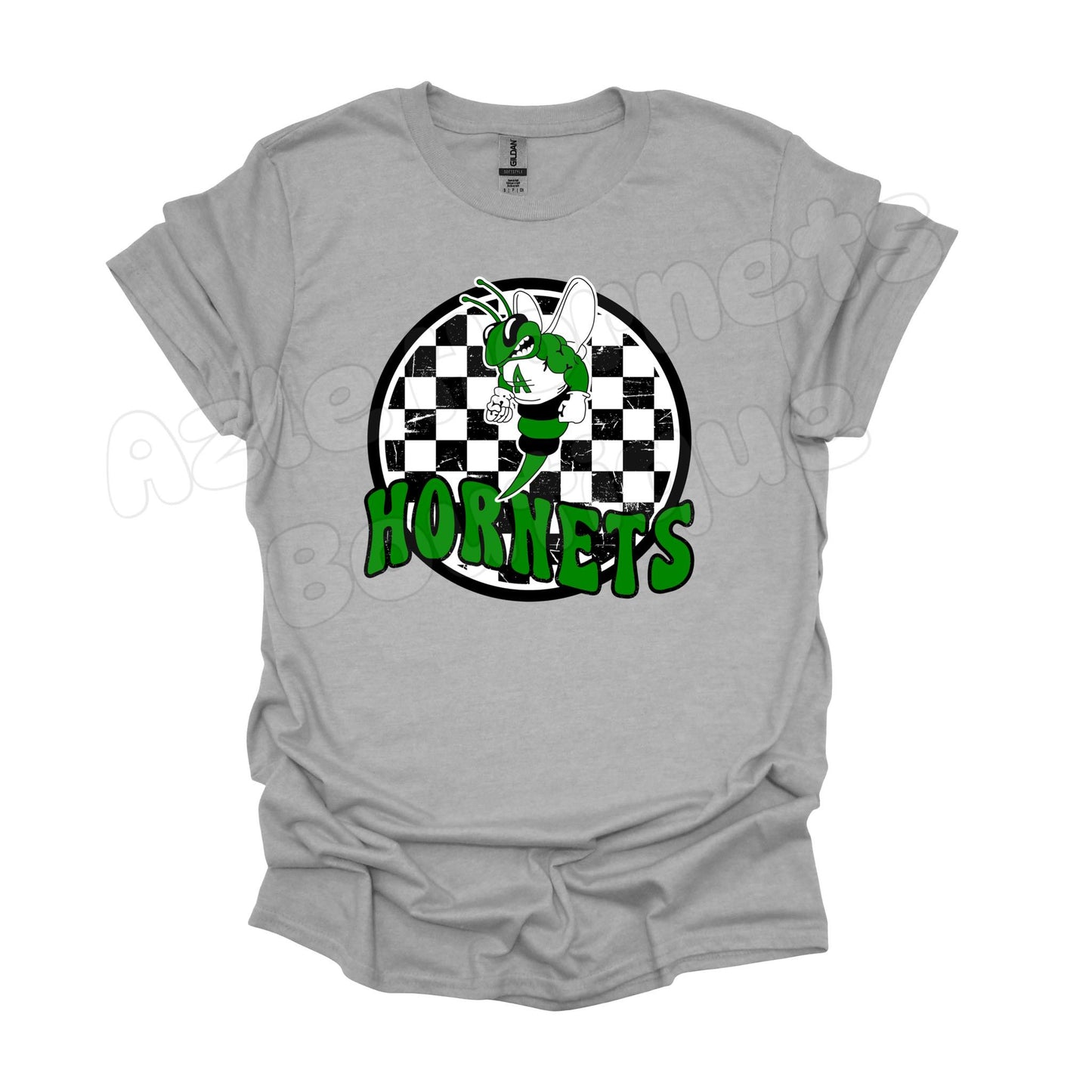Adult Azle Hornets Checkered Circle Tee